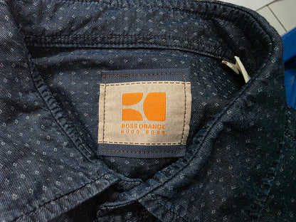 Camisa Hugo Boss Orange Mediana M Azul Figura Blanca