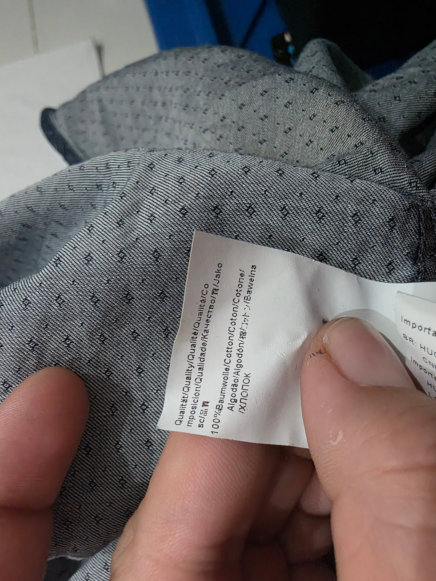 Camisa Hugo Boss Orange Mediana M Azul Figura Blanca