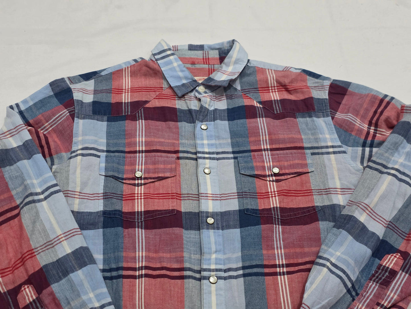 Camisa Brokks Brothers Mediana M Cuadro Azul Y Rojo