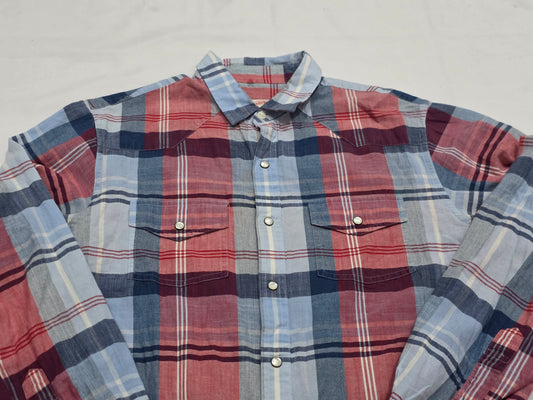 Camisa Brokks Brothers Mediana M Cuadro Azul Y Rojo