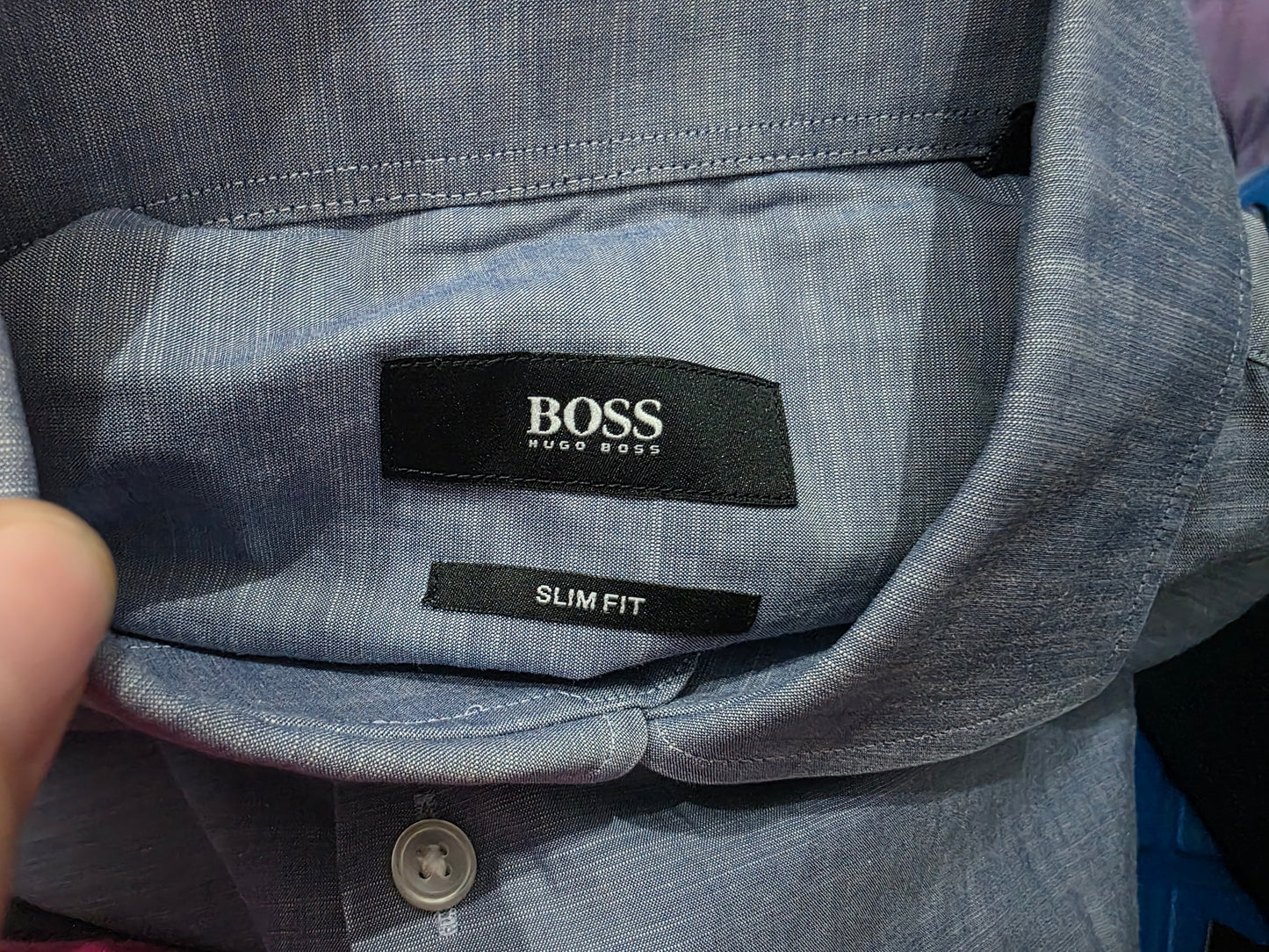 Camisa Hugo Boss Mediana M Azul Lisa