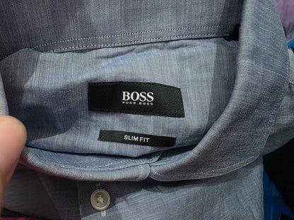 Camisa Hugo Boss Mediana M Azul Lisa