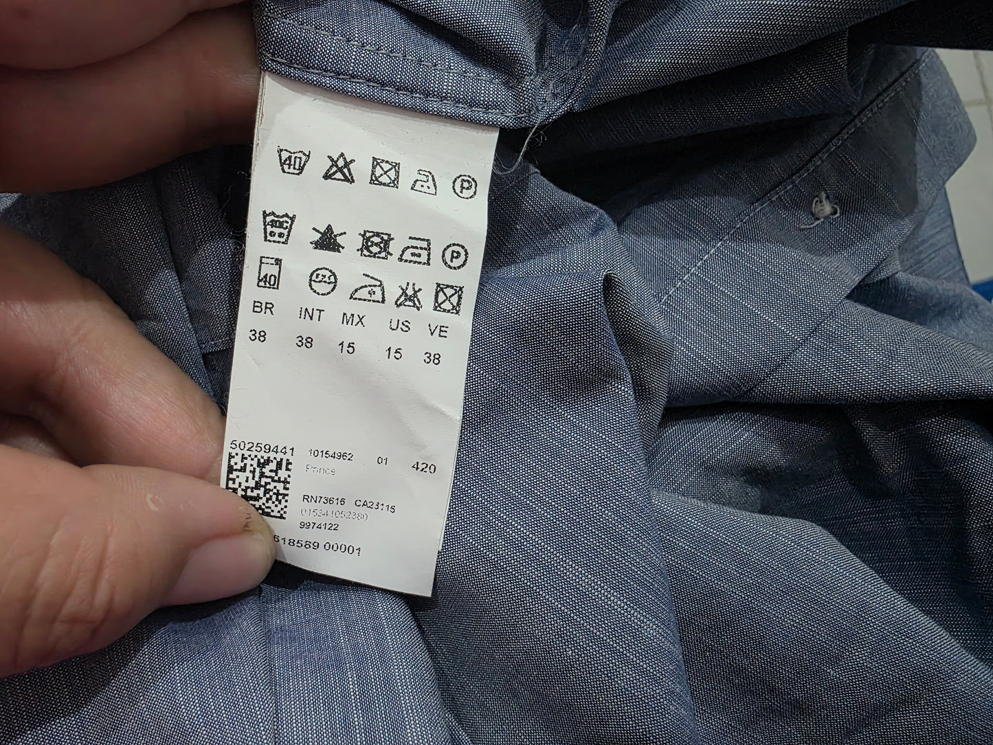 Camisa Hugo Boss Mediana M Azul Lisa