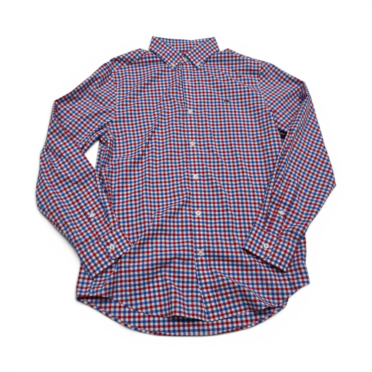 Camisa Vineyard Vines Mediana M Cuadro Azul Rojo Y Blanco