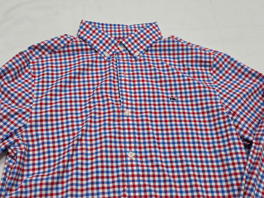 Camisa Vineyard Vines Mediana M Cuadro Azul Rojo Y Blanco