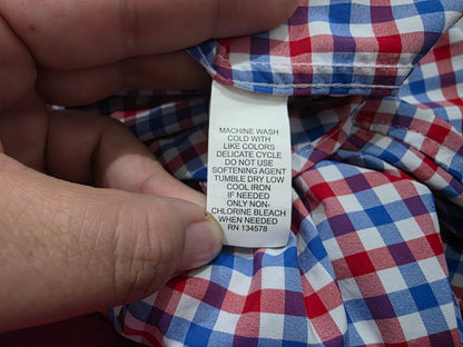 Camisa Vineyard Vines Mediana M Cuadro Azul Rojo Y Blanco