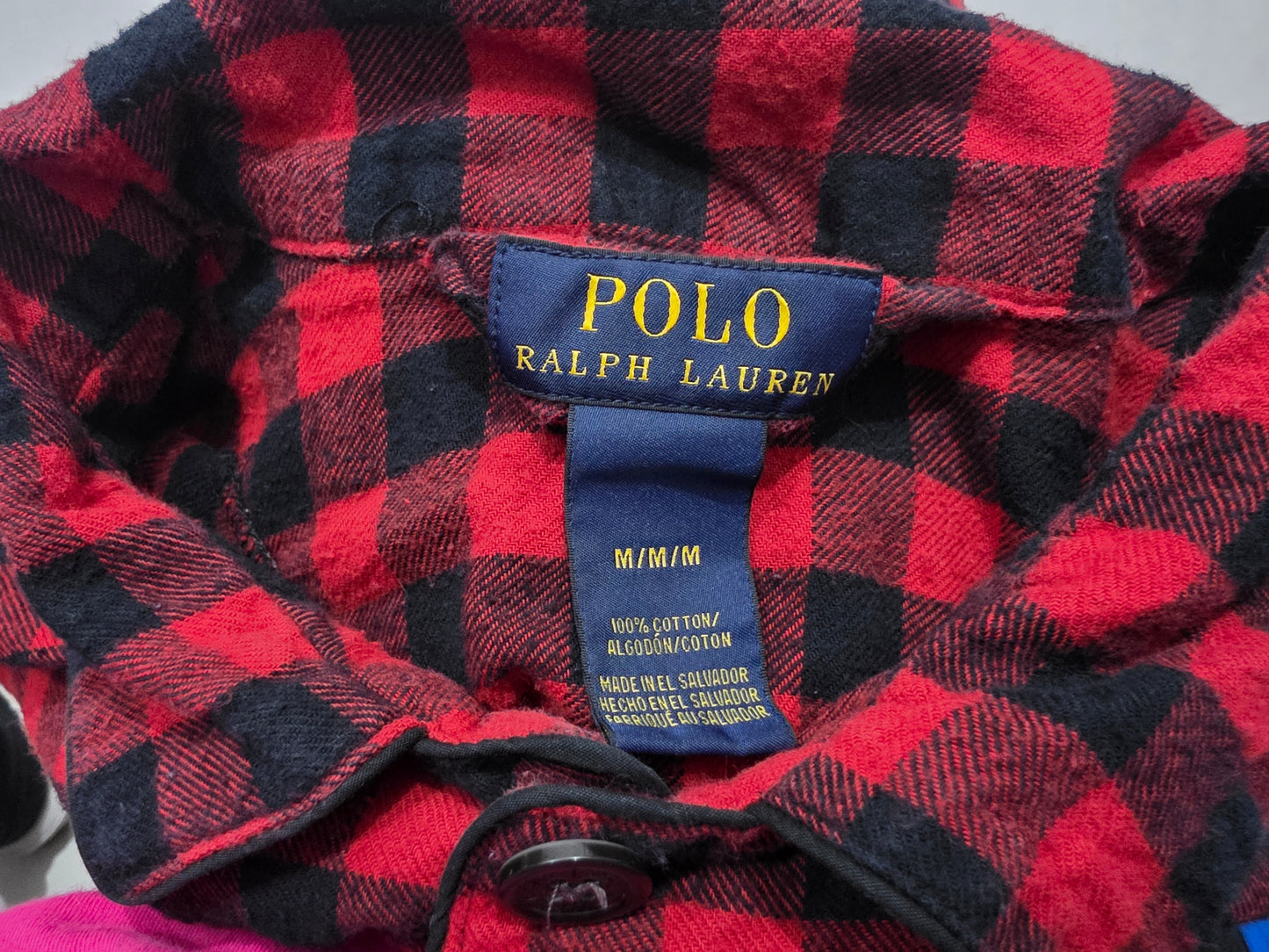 Camisatipo Pijama Ralph Lauren Mediana M Cuadro Rojo Y Azul