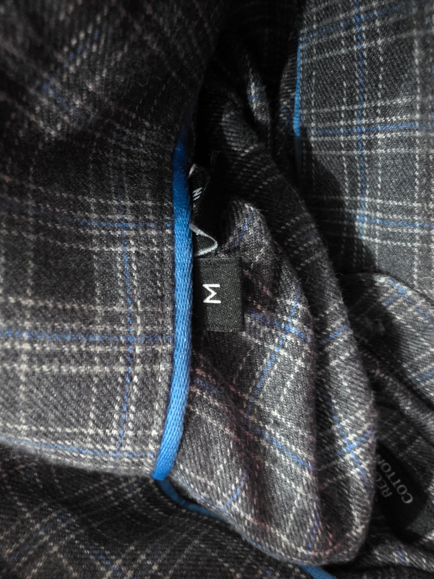 Camisa Hugo Boss Mediana M Cuadro Gris Regular Fit Lyocell
