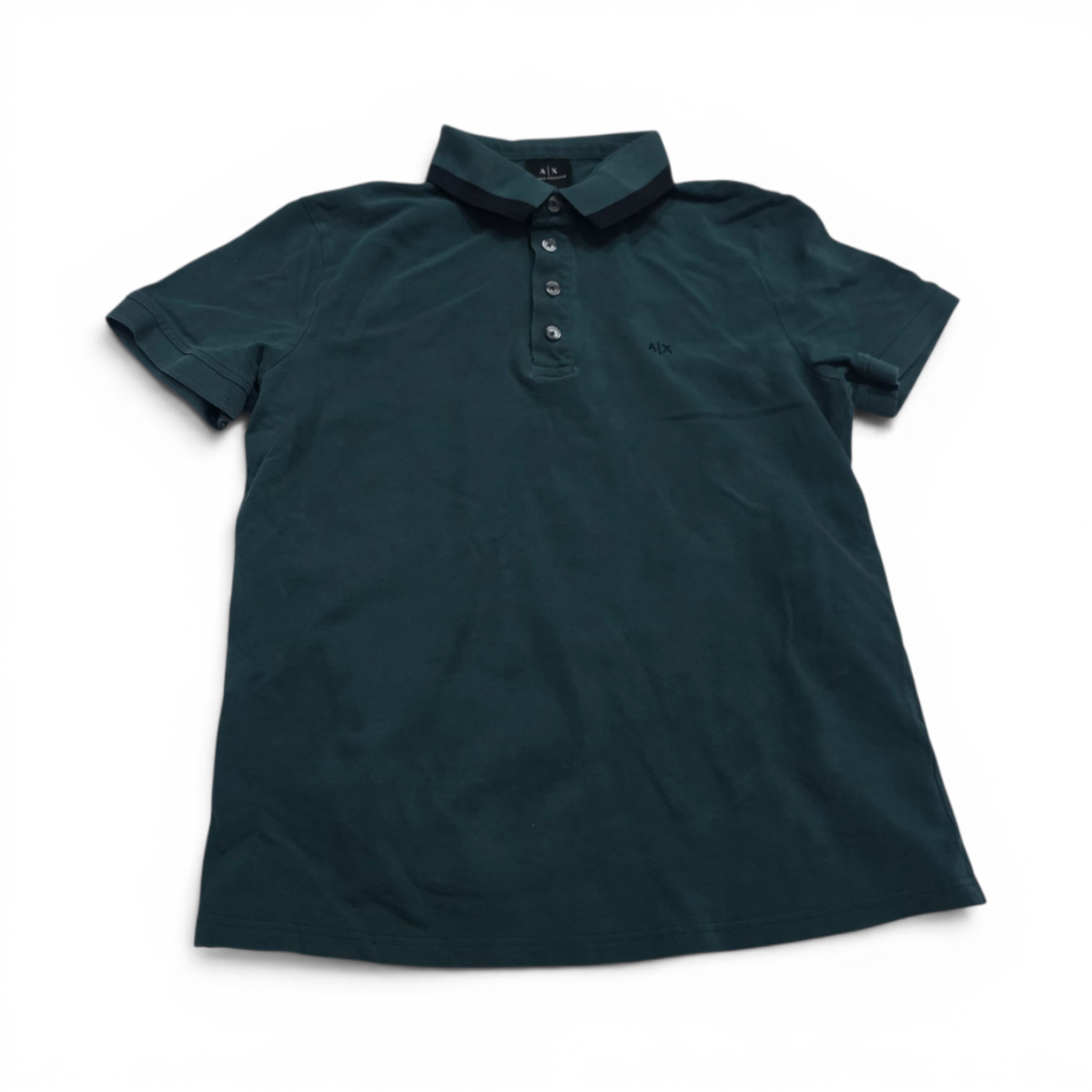 Playera Polo Armani Exchange Mediana M Verde Deslavado