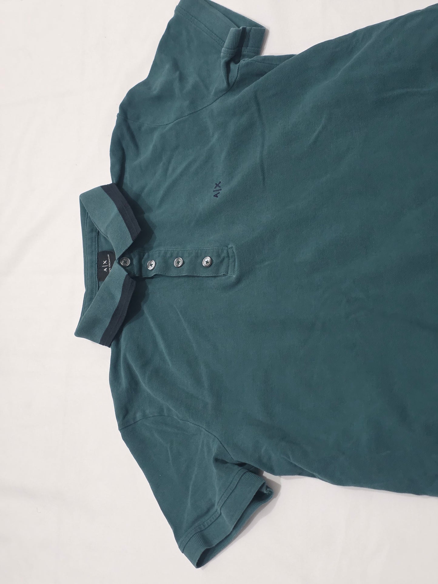 Playera Polo Armani Exchange Mediana M Verde Deslavado