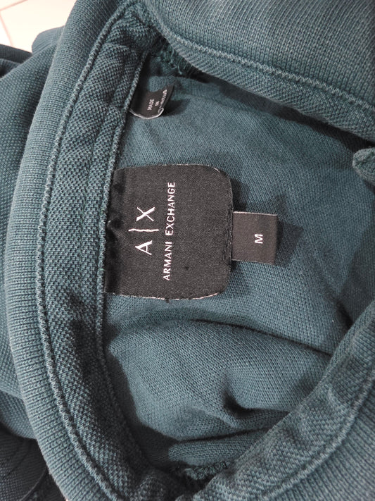 Playera Polo Armani Exchange Mediana M Verde Deslavado