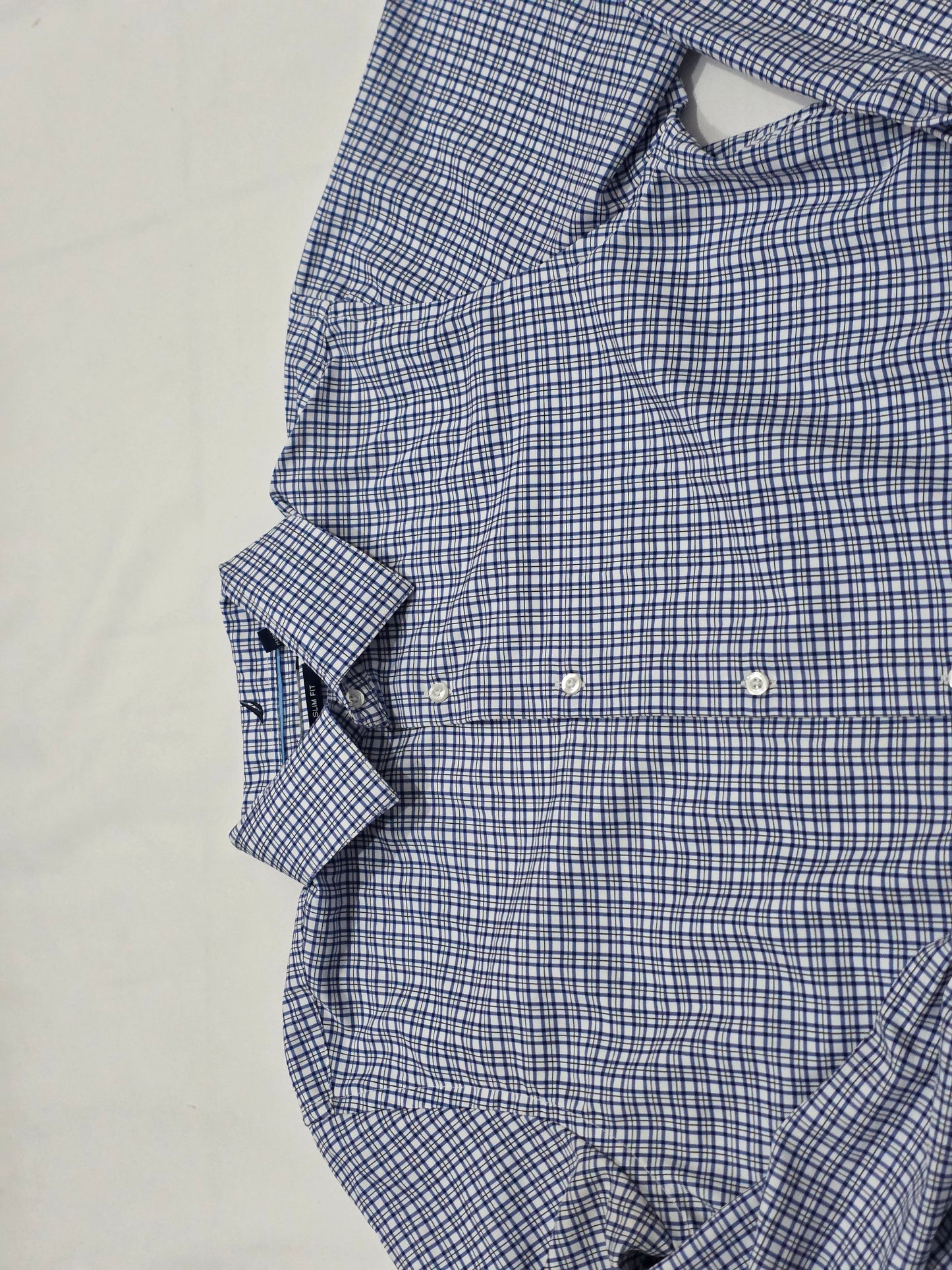 Camisa Nautica Mediana M Cuadro Azul Y Blanco