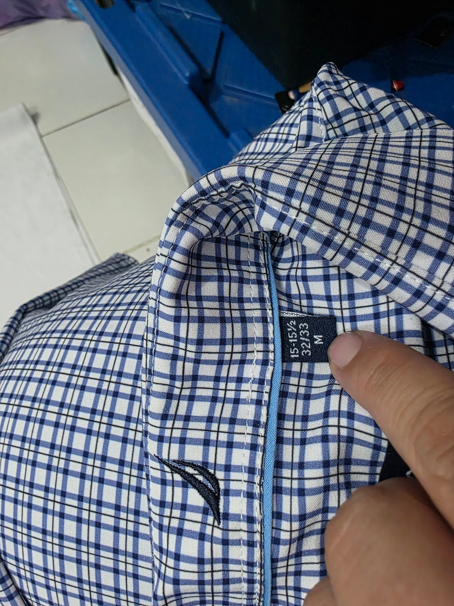 Camisa Nautica Mediana M Cuadro Azul Y Blanco