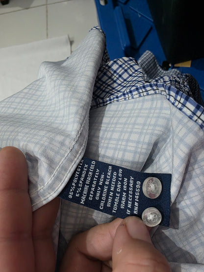 Camisa Nautica Mediana M Cuadro Azul Y Blanco