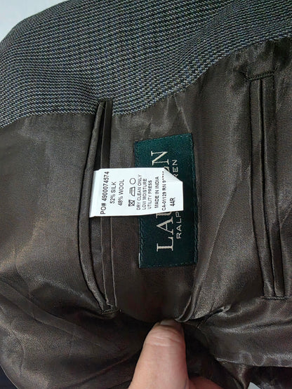 Saco Ralph Lauren 44r Cuadro Cafe Y Azul