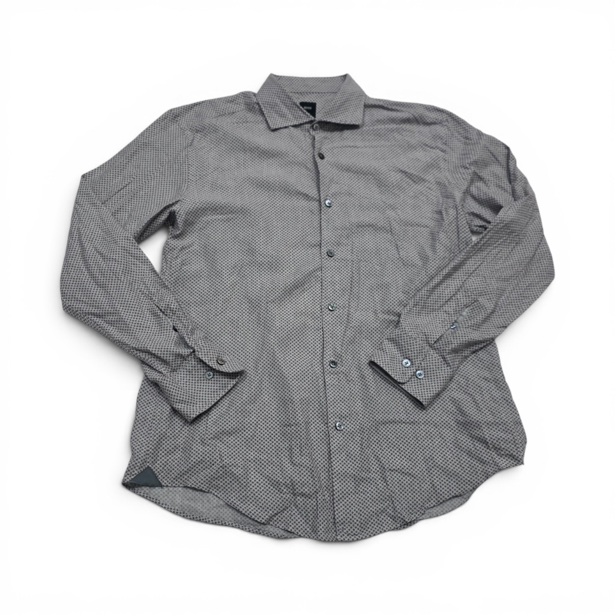 Camisa Slim Fit Hugo Boss Grande L Gris Circulos Vino