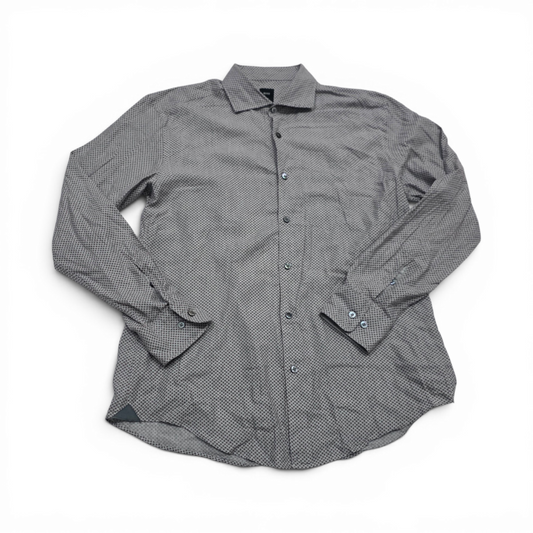 Camisa Slim Fit Hugo Boss Grande L Gris Circulos Vino