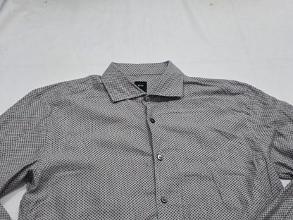 Camisa Slim Fit Hugo Boss Grande L Gris Circulos Vino