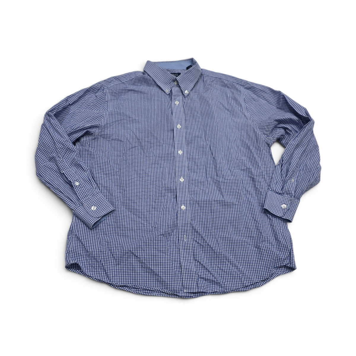 Camisa Nautica Grande L 16 1/2 Cuadro Azul Y Blanco