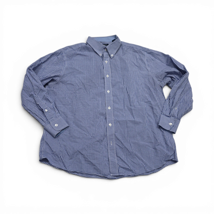 Camisa Nautica Grande L 16 1/2 Cuadro Azul Y Blanco