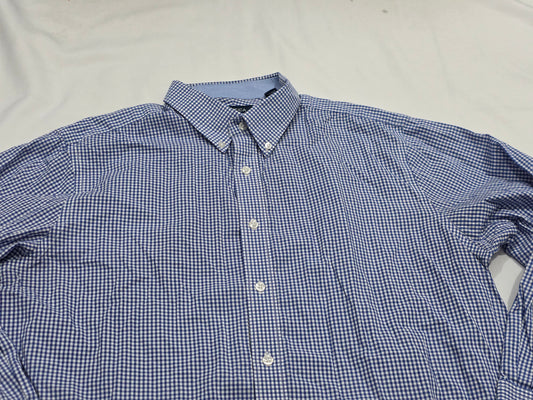 Camisa Nautica Grande L 16 1/2 Cuadro Azul Y Blanco