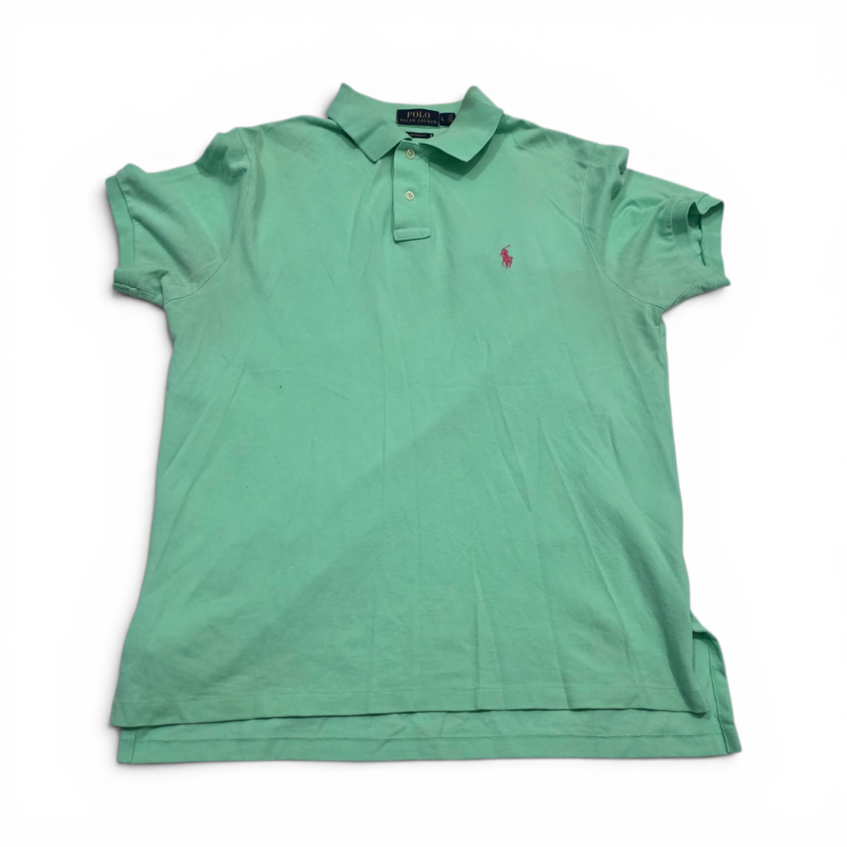 Playera Polo Ralph Lauren Grande L Verde Menta Pony Rosa