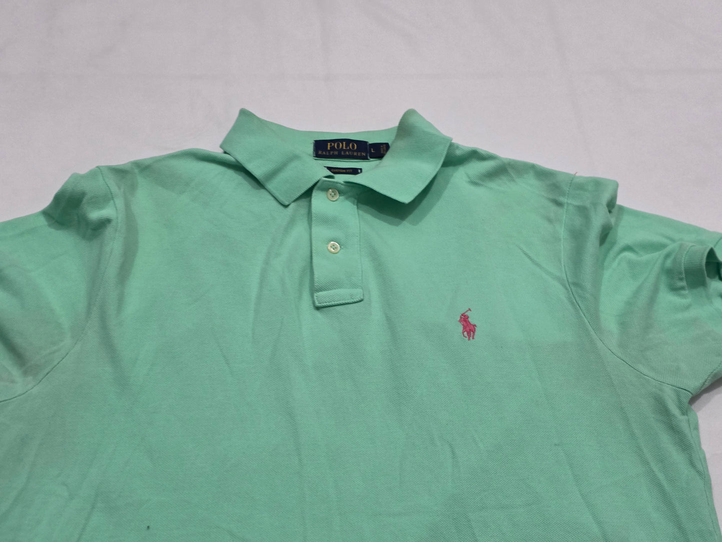 Playera Polo Ralph Lauren Grande L Verde Menta Pony Rosa