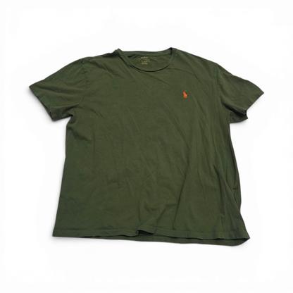 Playera Ralph Lauren Grande L Verde Pony Naranja