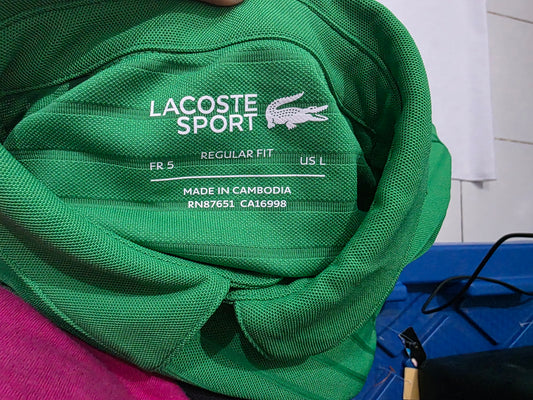 Playera Polo Lacoste Sport Grande L Fr 5 Verde