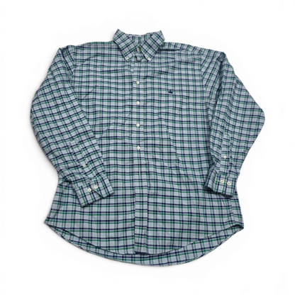 Camisa Brooks Brothers Grande L Cuadro Azul Y Verde