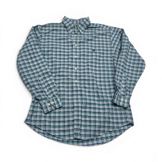 Camisa Brooks Brothers Grande L Cuadro Azul Y Verde