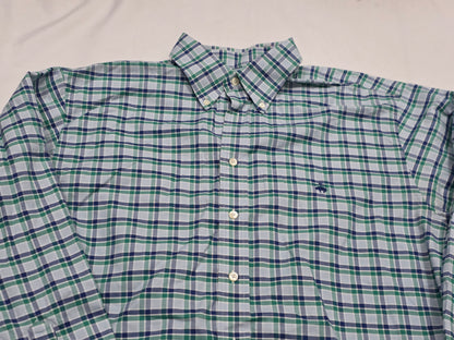 Camisa Brooks Brothers Grande L Cuadro Azul Y Verde