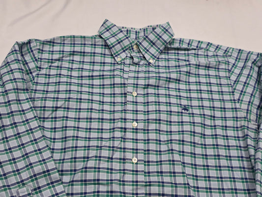 Camisa Brooks Brothers Grande L Cuadro Azul Y Verde
