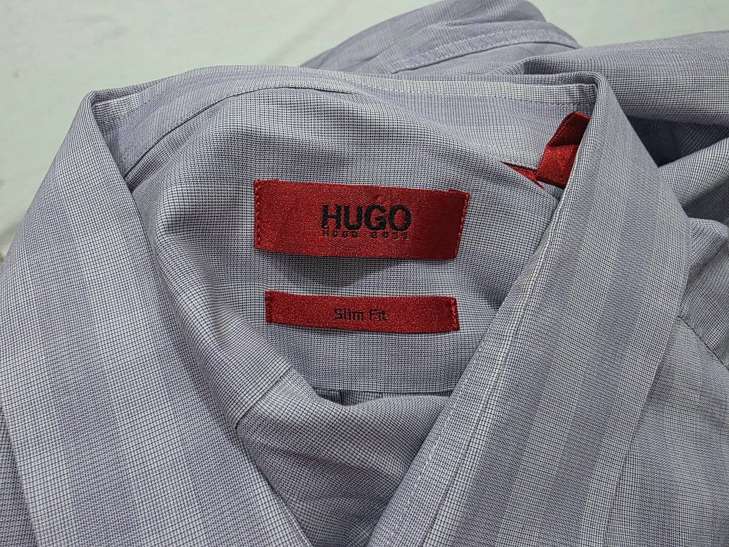 Camisa Slim Fit Hugo Boss Grande L Lila Cuadro