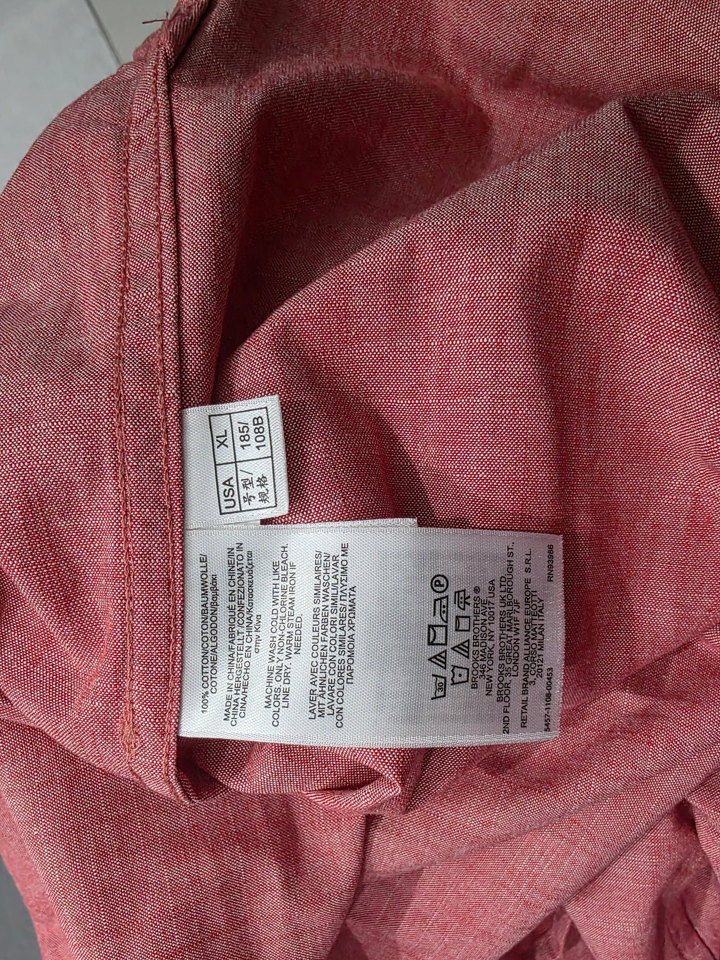Camisa Brooks Brothers Xgrande Xl Coral Oscuro