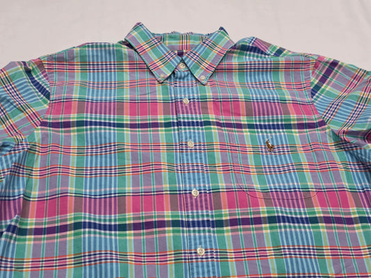 Camisa Ralph Lauren Xgrande Xl Cuadro Rosa Verde Y Azul