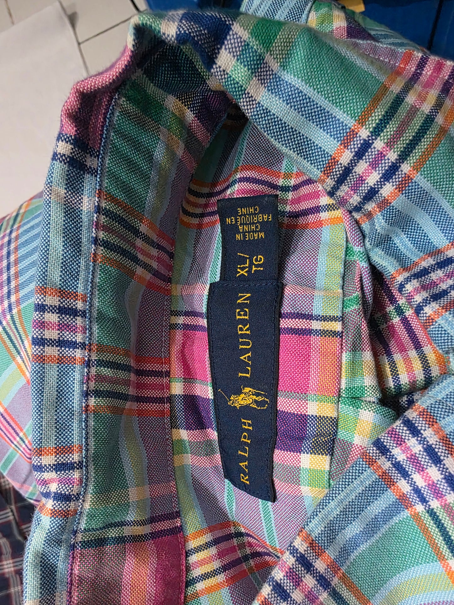 Camisa Ralph Lauren Xgrande Xl Cuadro Rosa Verde Y Azul