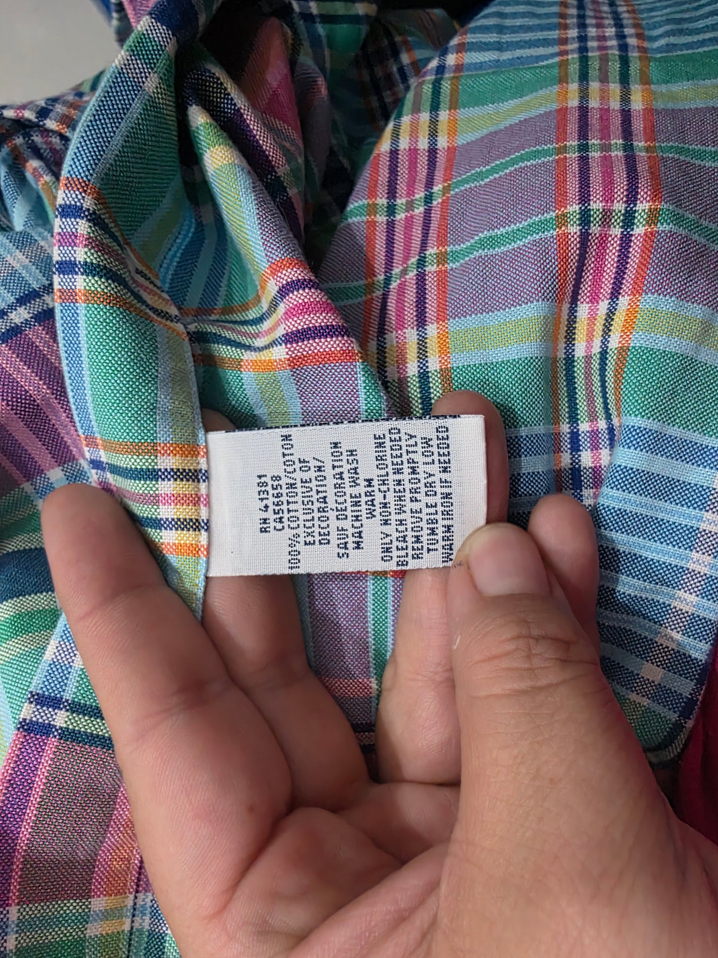Camisa Ralph Lauren Xgrande Xl Cuadro Rosa Verde Y Azul