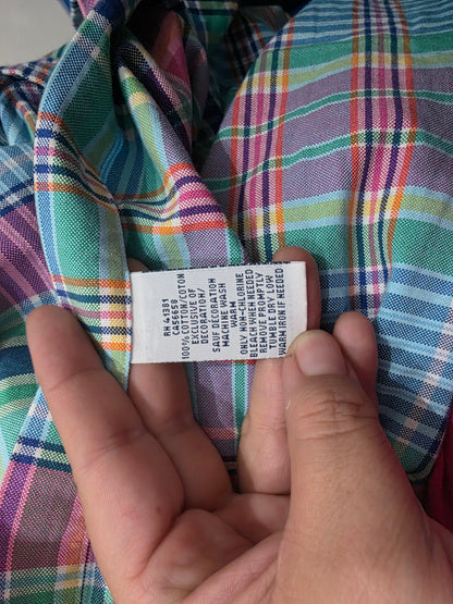 Camisa Ralph Lauren Xgrande Xl Cuadro Rosa Verde Y Azul