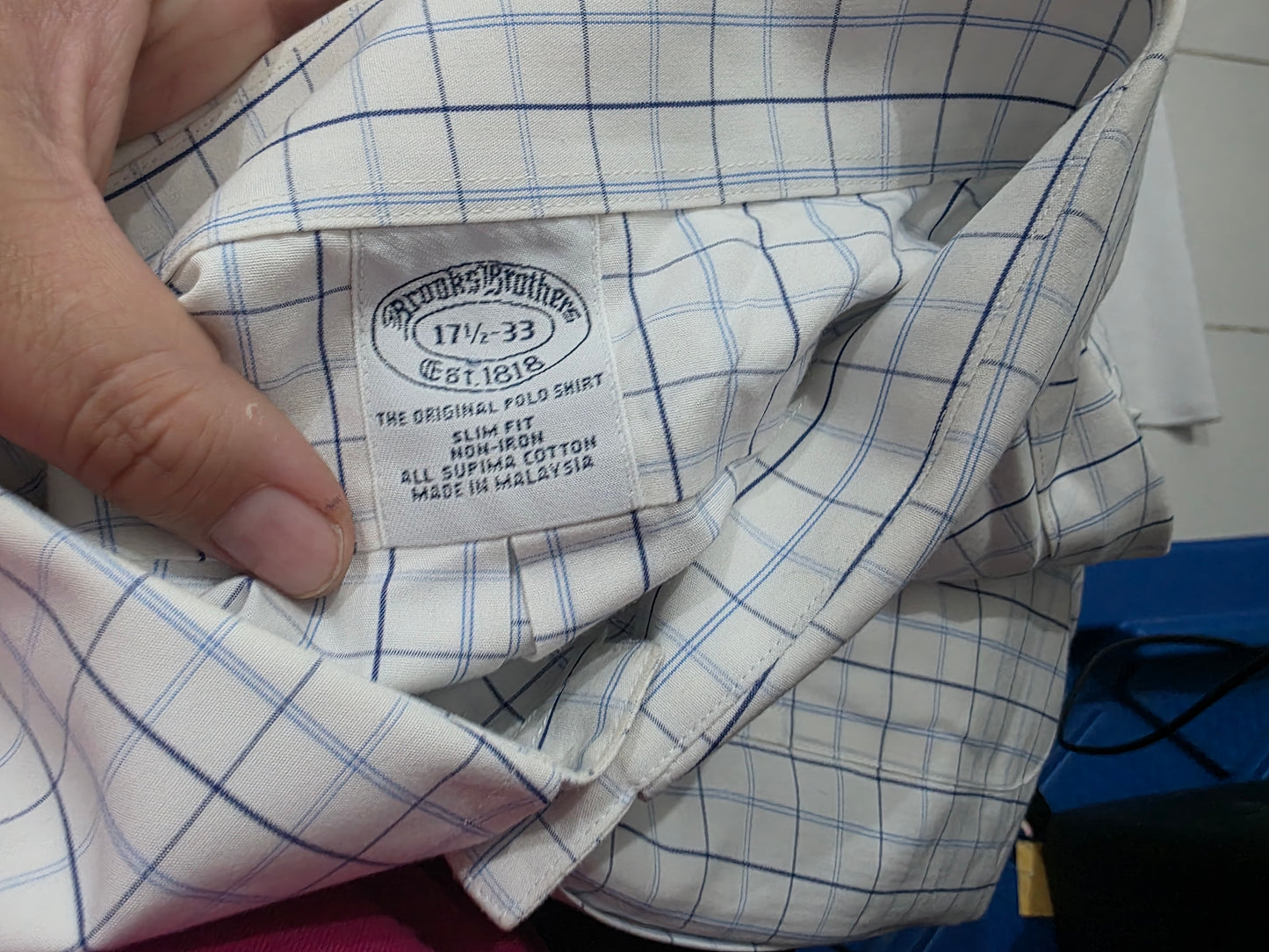 Camisa Brooks Brothers Xgrande Xl Cuadro Blanco