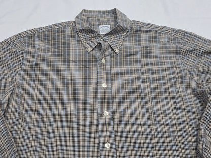 Camisa Brooks Brothers Xgrande Xl Cuadro Cafe Y Azul