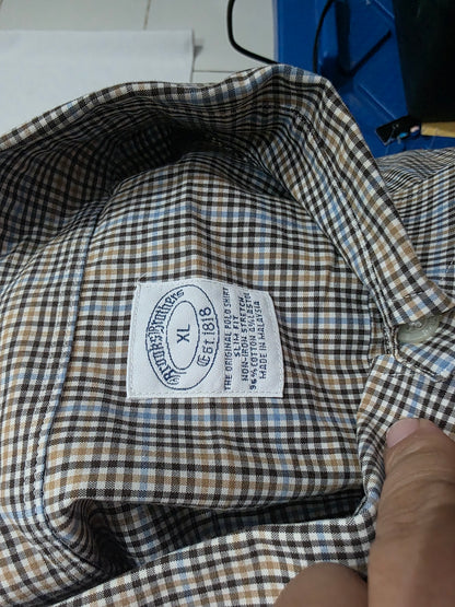 Camisa Brooks Brothers Xgrande Xl Cuadro Cafe Y Azul