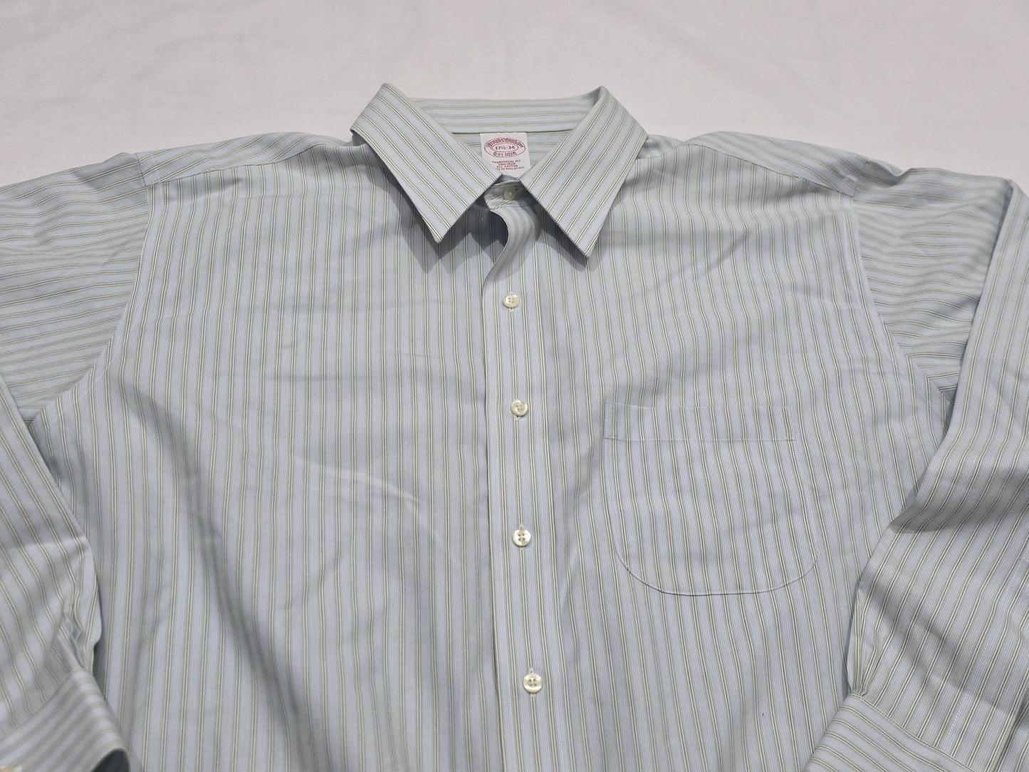Camisa Brooks Brothers Xgrande Xl Azul Lineas Verde