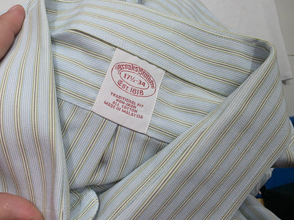 Camisa Brooks Brothers Xgrande Xl Azul Lineas Verde