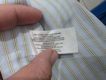 Camisa Brooks Brothers Xgrande Xl Azul Lineas Verde