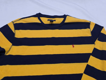 Playera Manga Larga Ralph Lauren 2xl Amarilla Y Azul
