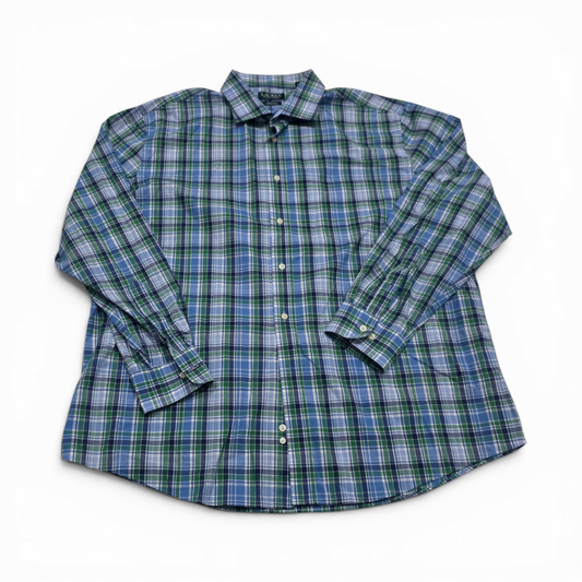 Camisa Ralph Lauren 2xl Cuadro Azul Y Verde