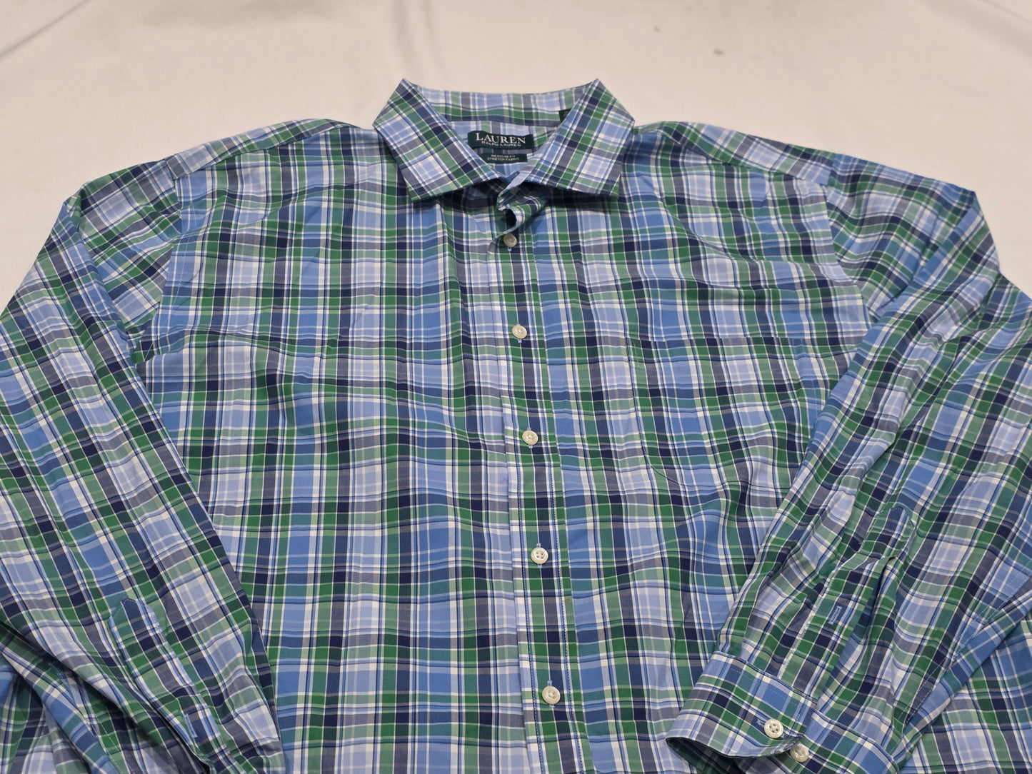 Camisa Ralph Lauren 2xl Cuadro Azul Y Verde