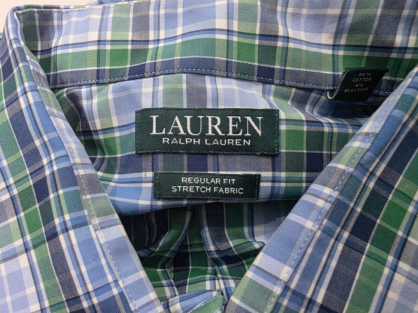 Camisa Ralph Lauren 2xl Cuadro Azul Y Verde