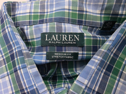 Camisa Ralph Lauren 2xl Cuadro Azul Y Verde